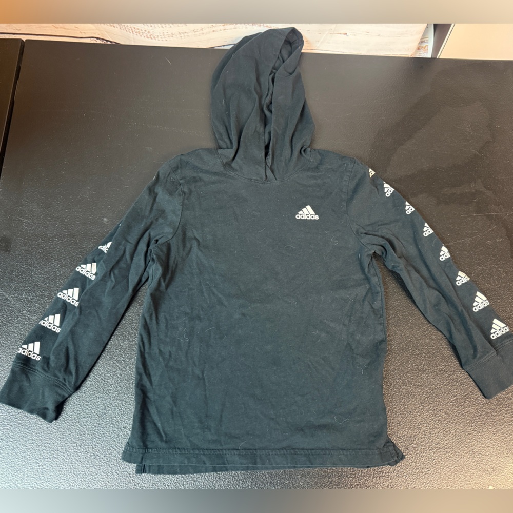 adidas Black Hoodie with White Logo